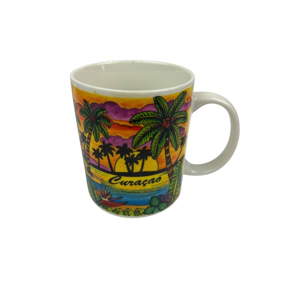 Vintage Curacao Souvenir Beach Coffee Mug Caribbean American Gift Collector